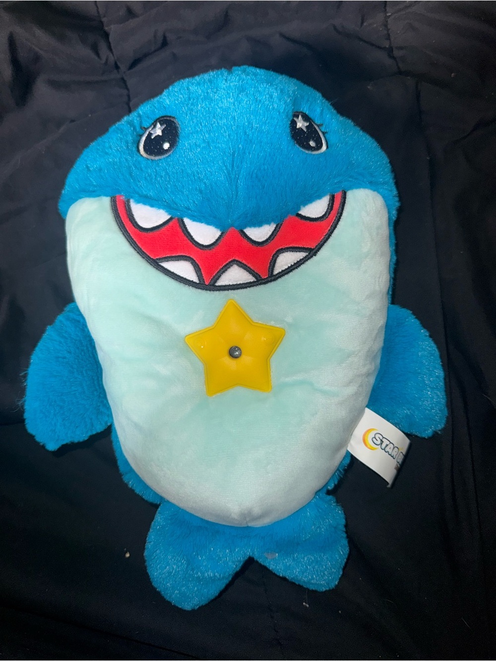 Blue Plush Shark with Light-Up Star - Kids Stuffed Animal
